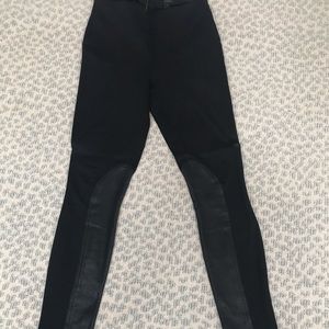 Black riding pants with leather detail J. Crew